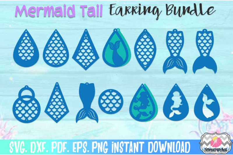 svg-dxf-pdf-png-and-eps-mermaid-tail-earring-template-bundle-fau