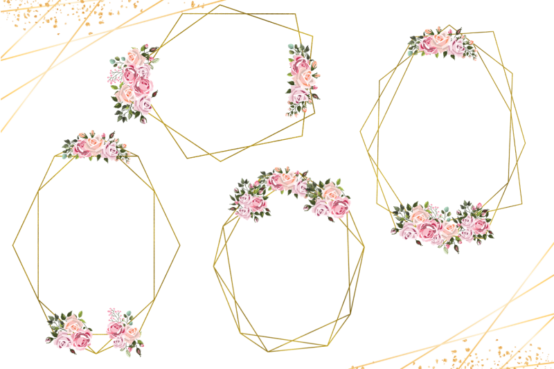 20-gold-frames-with-pink-flowers