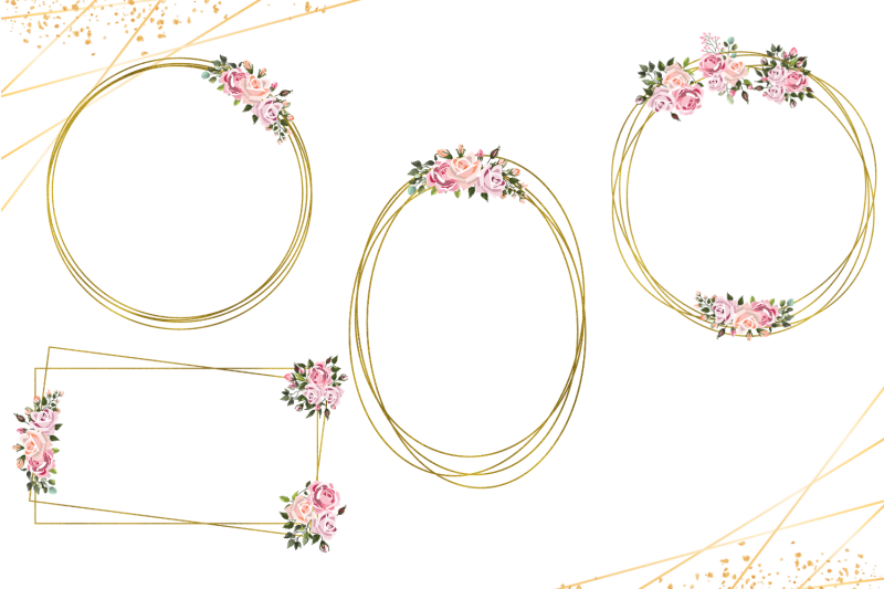 20-gold-frames-with-pink-flowers