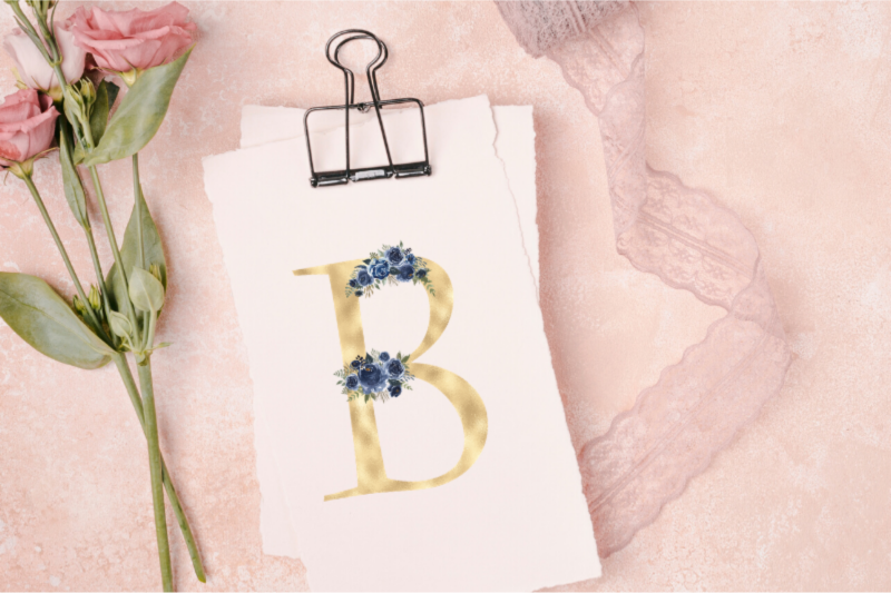 navy-blue-watercolor-flowers-alphabet-blue-letters