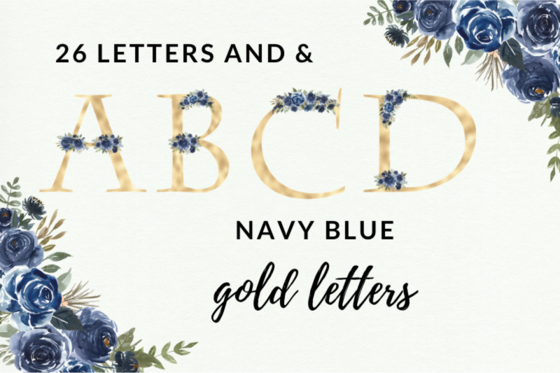 navy-blue-watercolor-flowers-alphabet-blue-letters