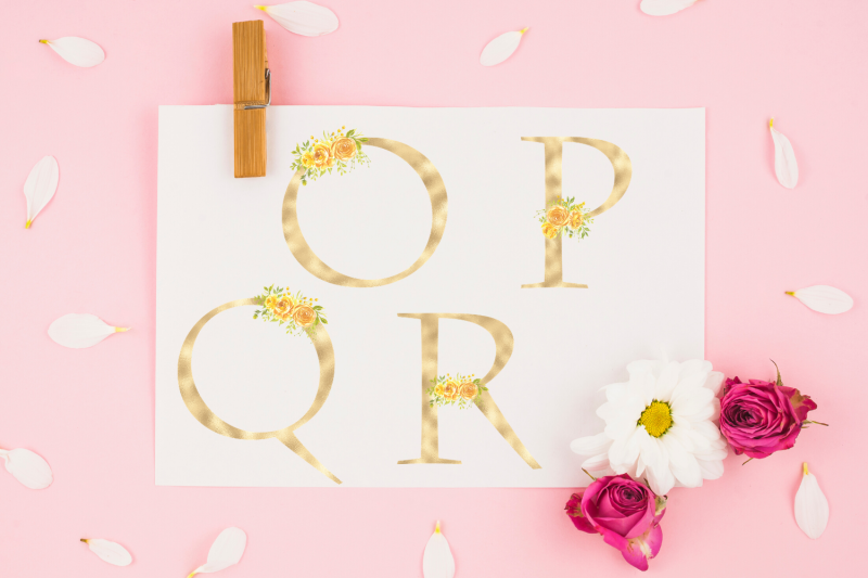 yellow-blush-floral-alphabet