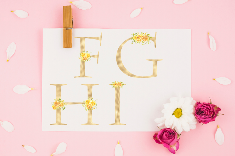 yellow-blush-floral-alphabet