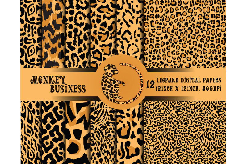 leopard-digital-papers-instant-download-scrapbook-papers