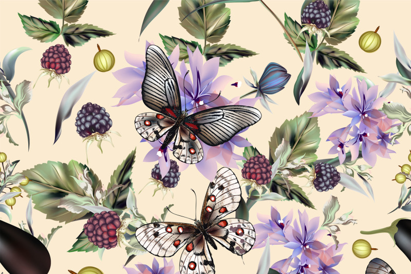 fashion-vector-pattern-with-hand-drawn-butterflies-and-flowers