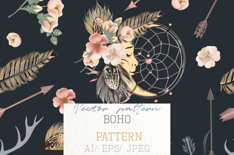 fashion-bohemian-pattern-with-feathers-flowers-dreamcatcher