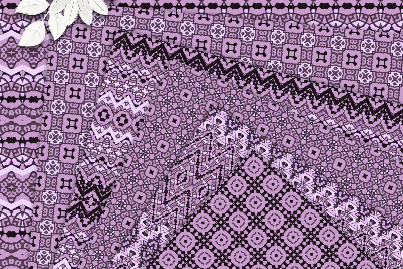black-and-purple-ethnic-boho-digital-paper