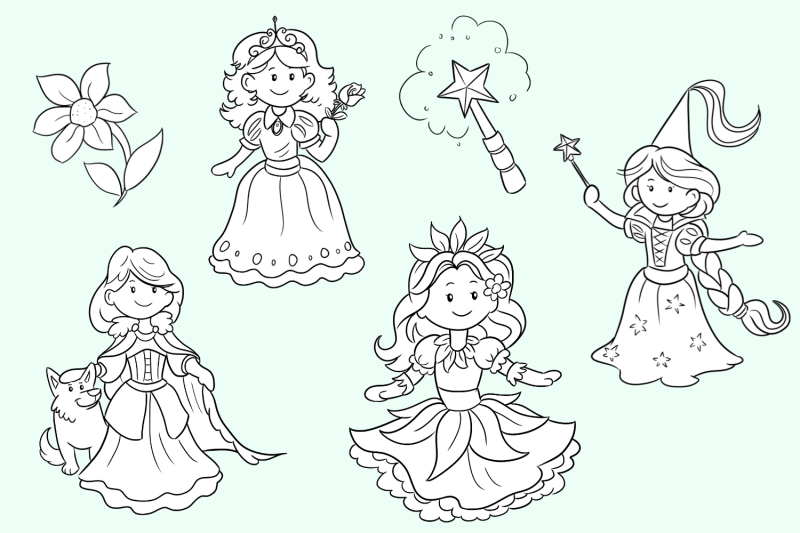 pretty-princess-digital-stamps