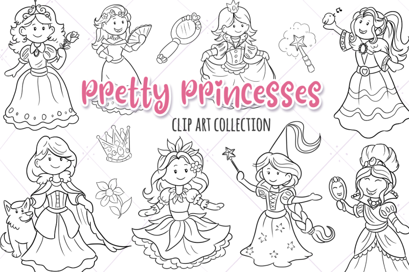 pretty-princess-digital-stamps