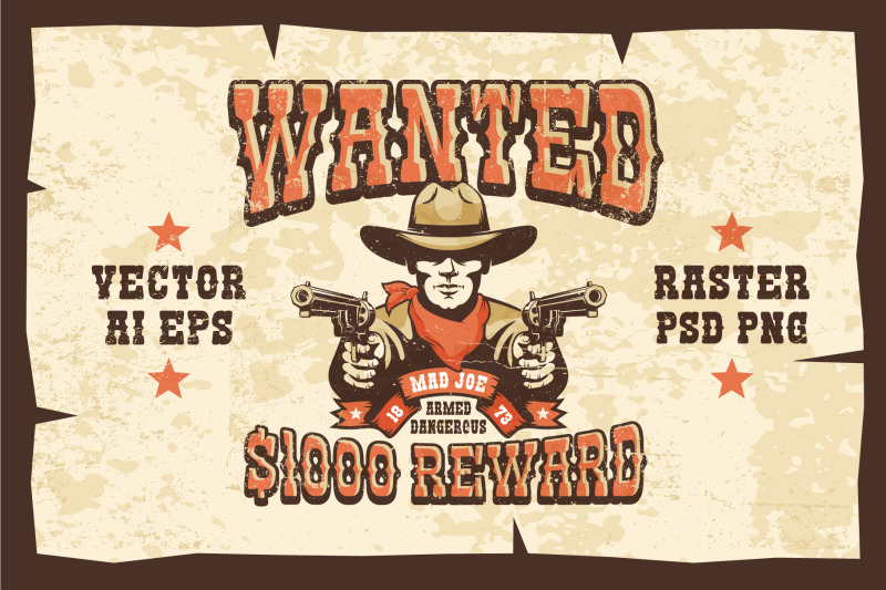 wanted-wild-west-cowboy-3-posters