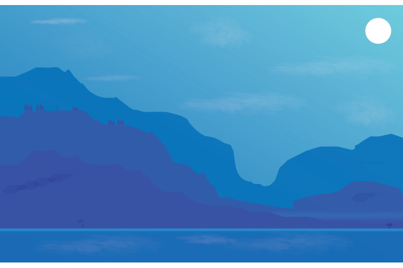 sea-amp-mountain-simple-vector-illustration