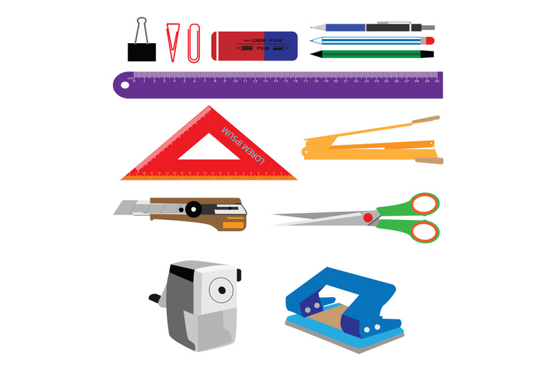 office-tools-simple-vector-illustration