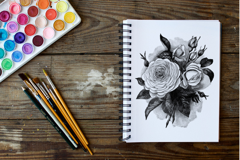 rose-black-and-white-clipart