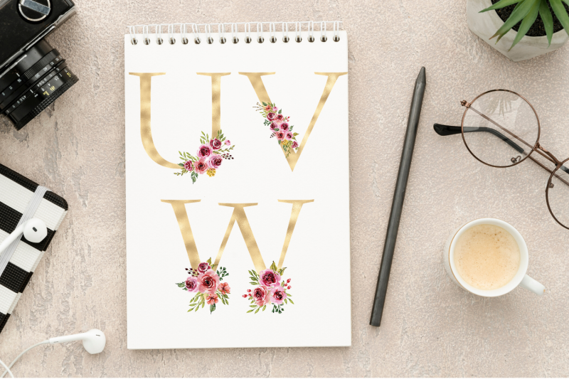 blush-florals-alphabet-gold-foil-alphabet-with-flowers-rose-wedding