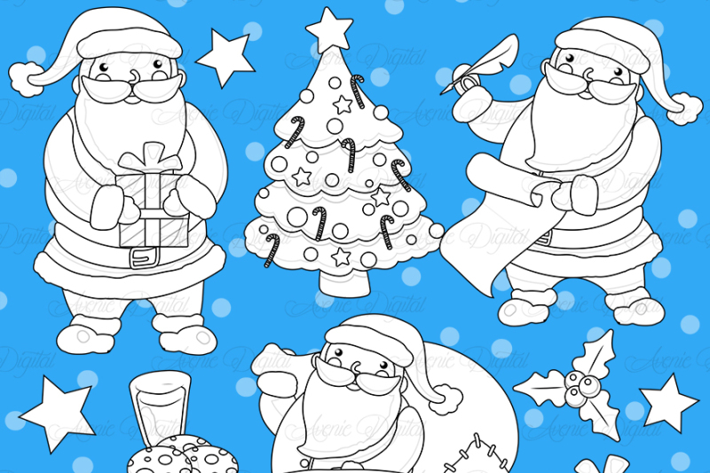 christmas-santa-digital-stamps