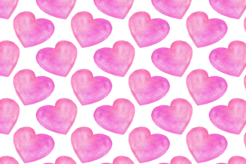 watercolor-pink-hearts-seamless-pattern-on-white-background