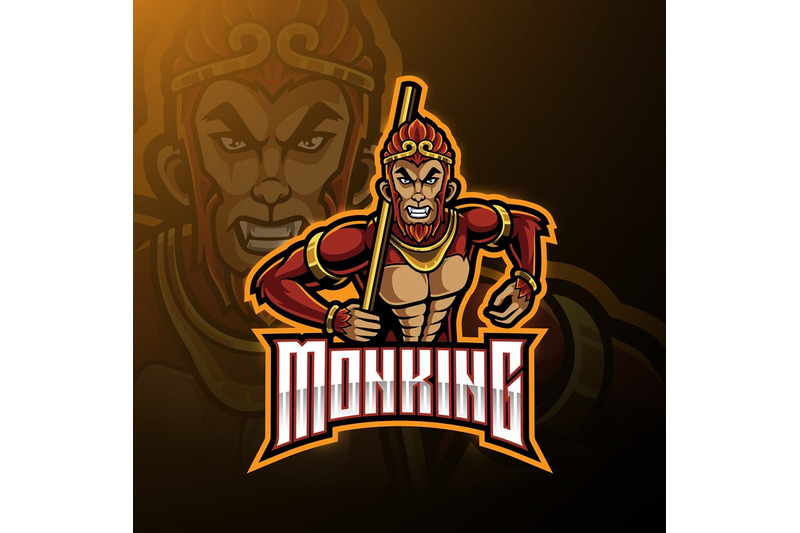 monkey-king-esport-mascot-logo-design