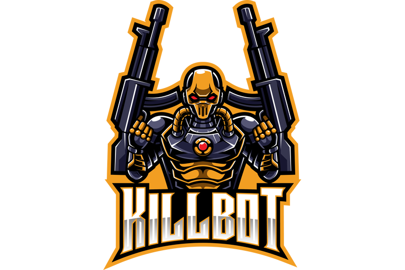 kill-robot-esport-mascot-logo-design