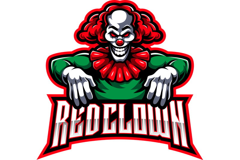 red-clown-sport-mascot-logo-design