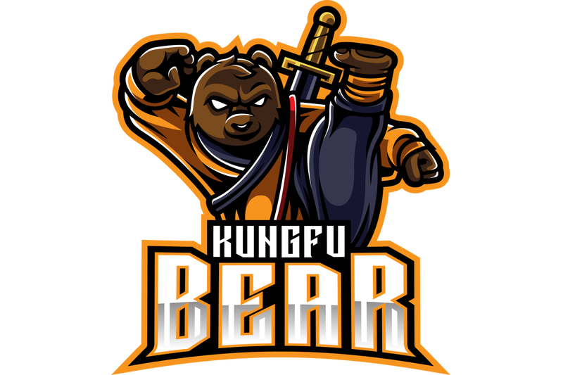 kungfu-bear-mascot-logo-with-a-sword