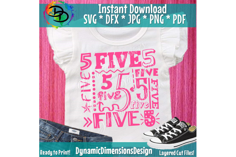 5th-birthday-collage-svg-fifth-baby-svg-fifth-birthday-girl-party