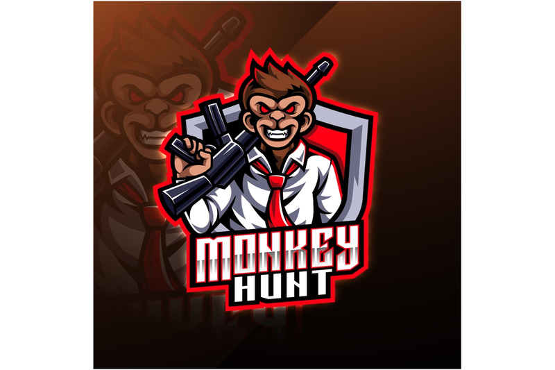 monkey-hunt-mascot-logo-design