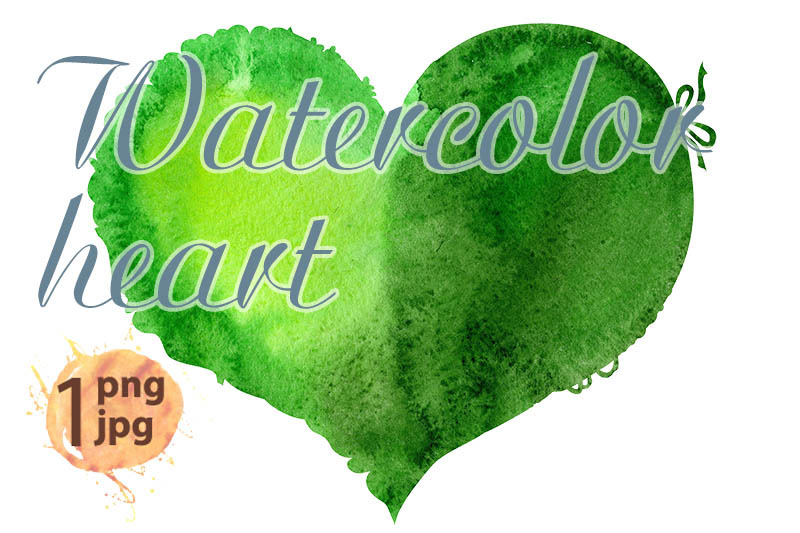 watercolor-green-heart-with-a-lace-edge