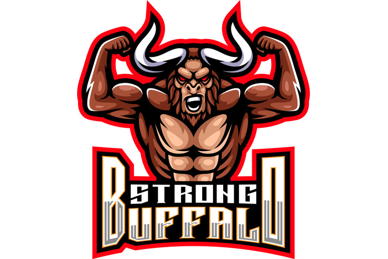 king-buffalo-esport-mascot-logo
