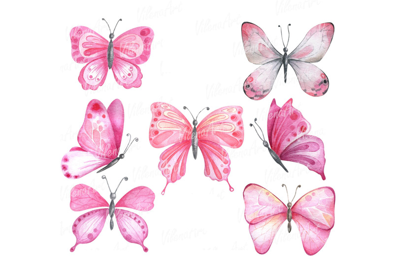 watercolor-pink-butterflies