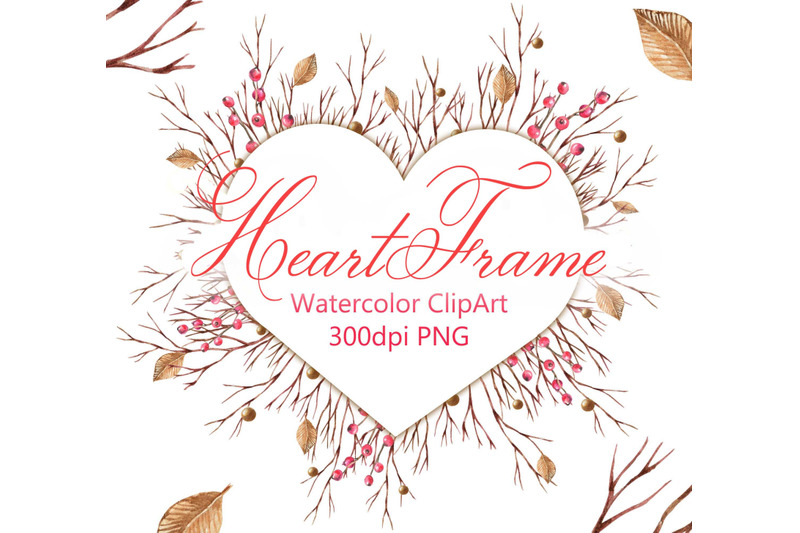 watercolor-winter-autumn-frame-heart-love-digital-png