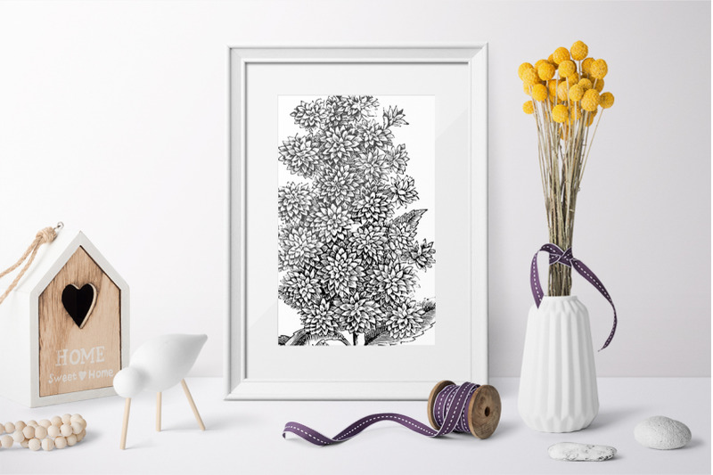 flowers-black-and-white-clipart