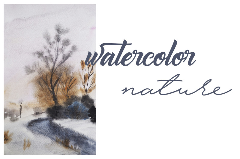 watercolor-landscape-with-river-with-river-and-trees