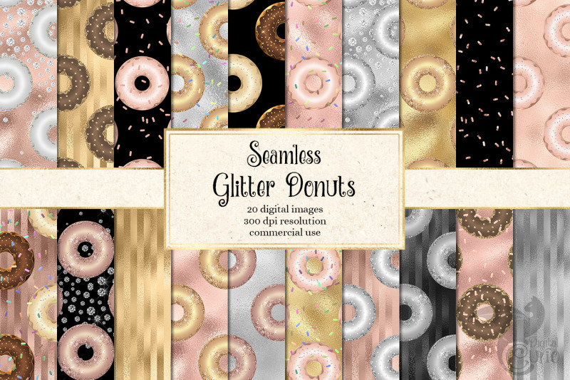 glitter-donut-digital-paper