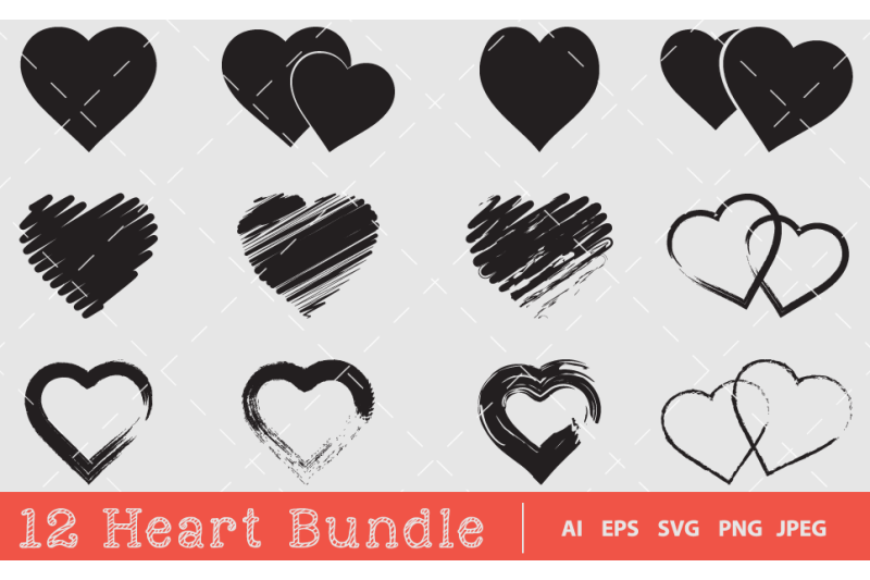 12-heart-silhouette-bundle-design