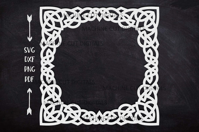 celtic-knots-square-frame-laser-cut-paper-cut-template-svg