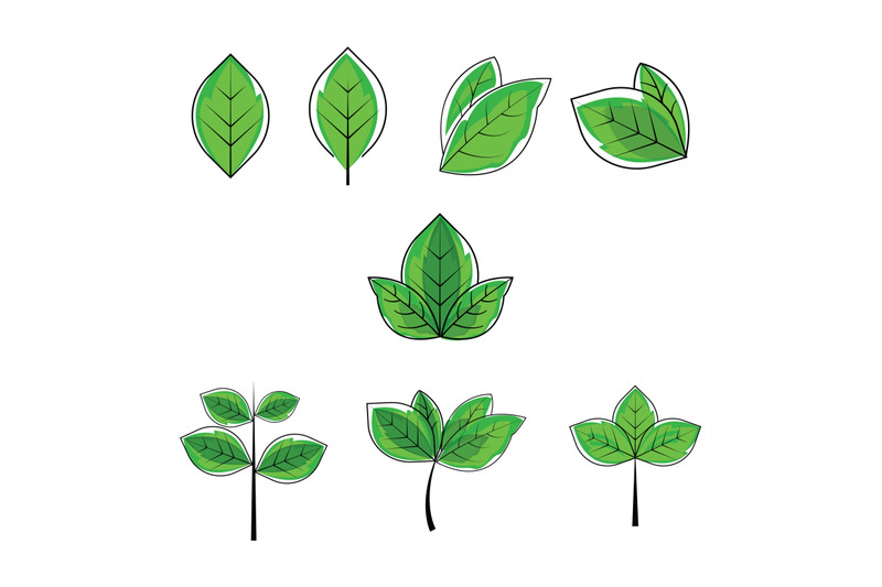 leaf-shape-collection-simple-vector-illustration
