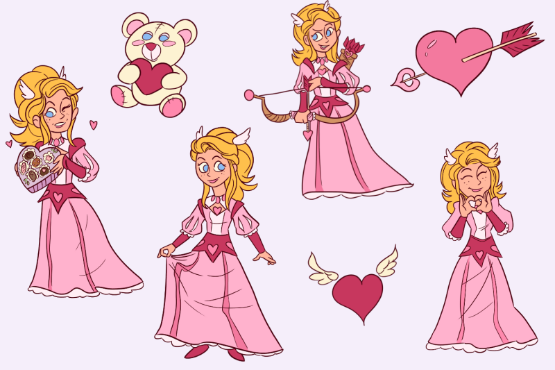valentine-princess-pink-clip-art-collection