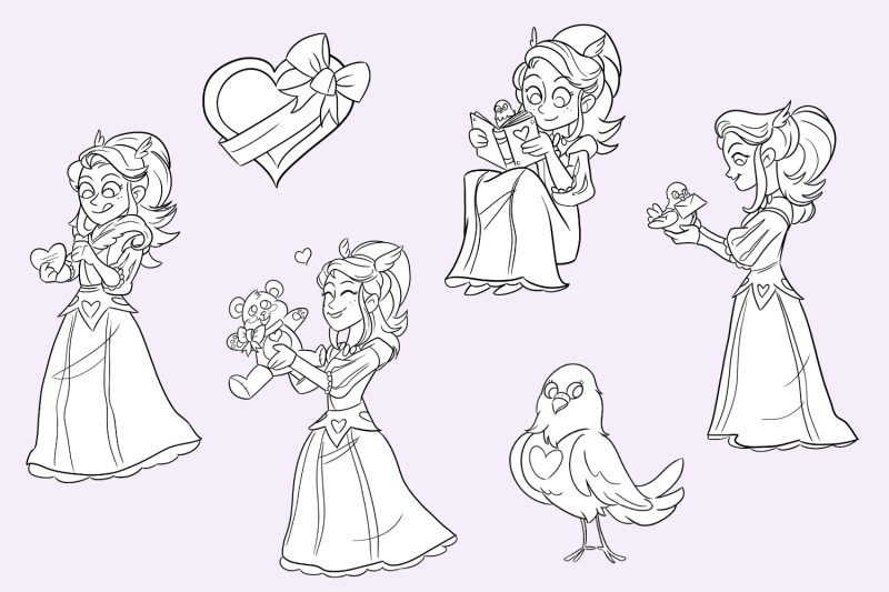 valentine-princess-digital-stamps