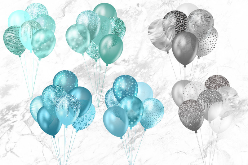 turquoise-glitter-balloons-clipart