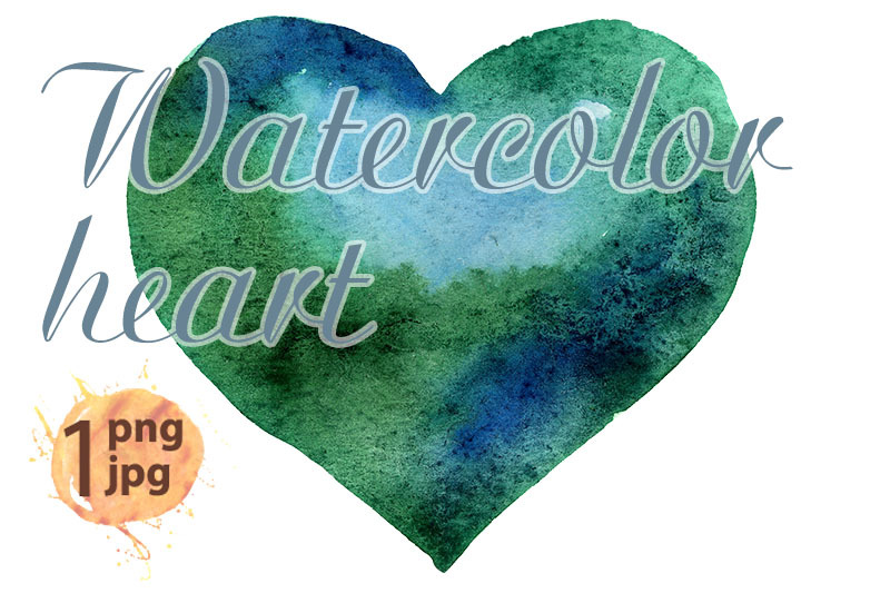 watercolor-dark-green-heart