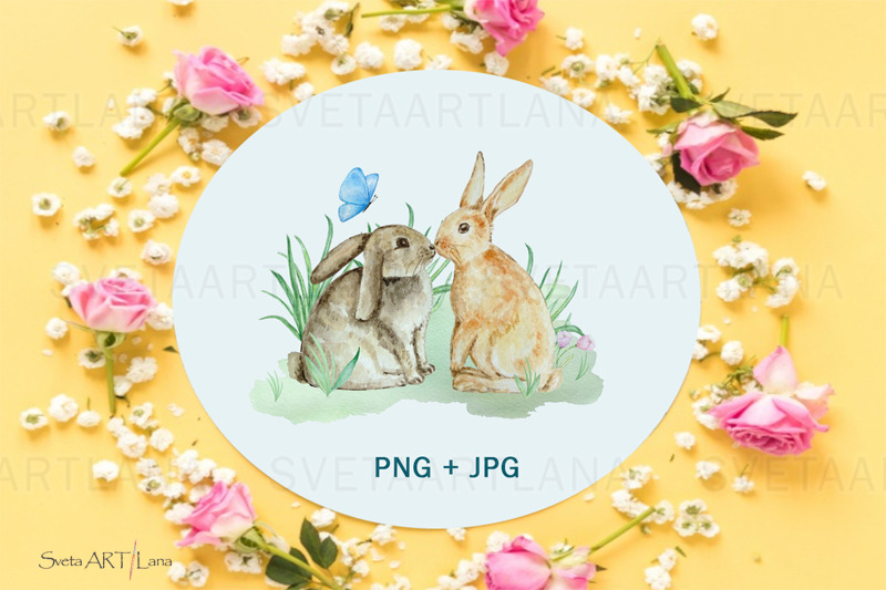 watercolor-spring-rabbit-clipart-set