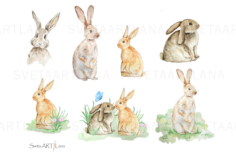 watercolor-spring-rabbit-clipart-set