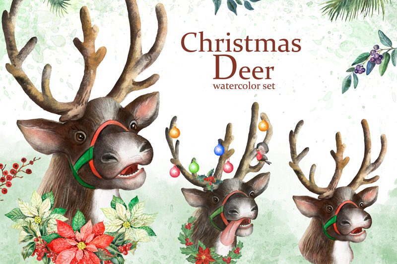 christmas-deer-watercolor-deer-bullfinch-christmas-christmas-decor
