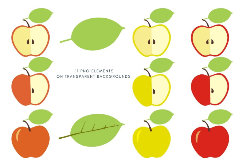 apples-clip-art-fruit-illustration-individual-elements-digital-paper