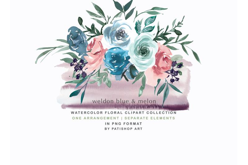 weldon-blue-melon-watercolor-floral-bouquet-clipart