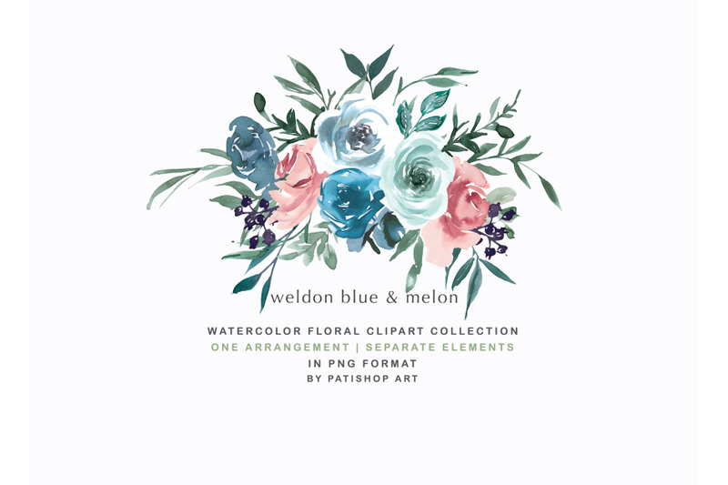 weldon-blue-melon-watercolor-floral-bouquet-clipart