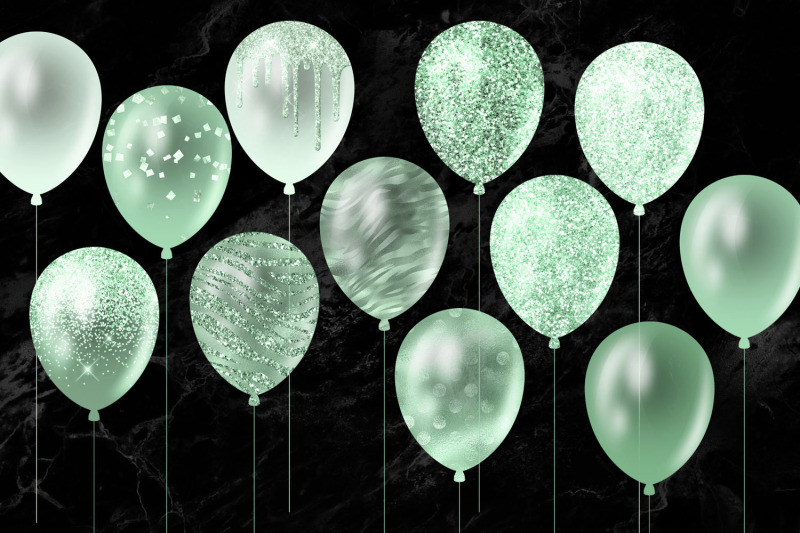 mint-glitter-balloons-clipart