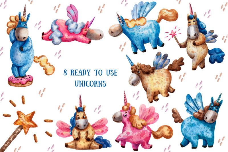 unicorns-in-love-watercolor-clip-art-set