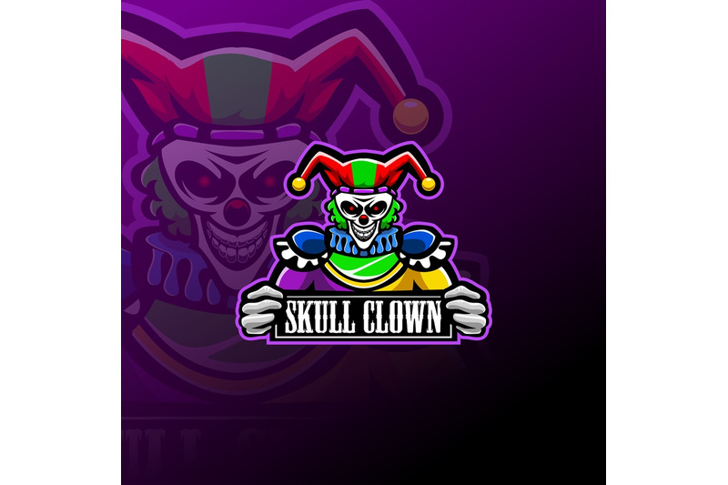 skull-clown-esport-mascot-logo