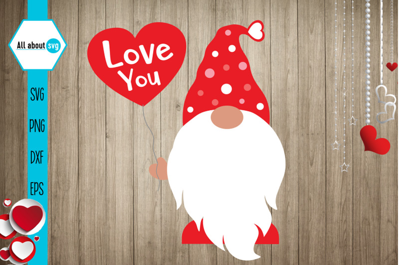 Download Love You Gnome Svg, Valentines Gnome Svg By All About Svg ...
